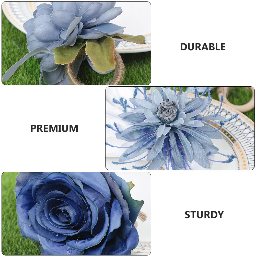

4 Pcs Napkin Buckle Holder Decoration and Accessories for The Table Napkins Rings Floral Buckles