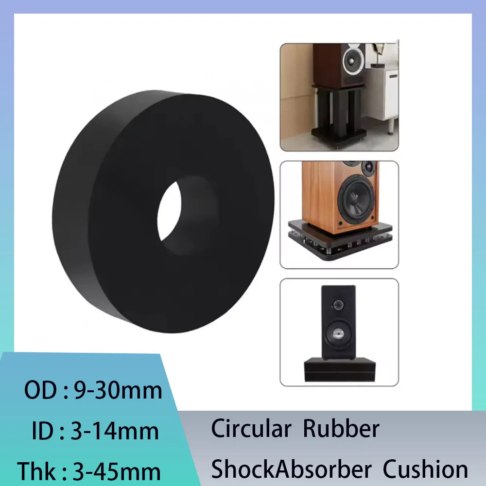 1/5Pcs Dia 9mm-30mm Circular Rubber Damping Pad Fan Coil Damping Washer Soundproof Machine Foot Washer