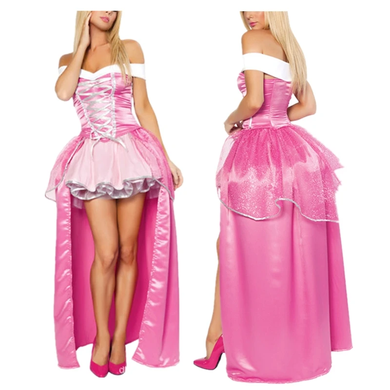 

Cute Pink Princess Dress Cosplay Costume Halloween Women's Off-the-shoulder Uniform Carnival Medieval Adult Fantasy Stage Dress