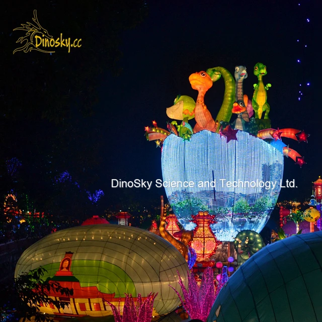 ATV&UTVFestival huge traditional Chinese decoration animals and characters cloth lanterns