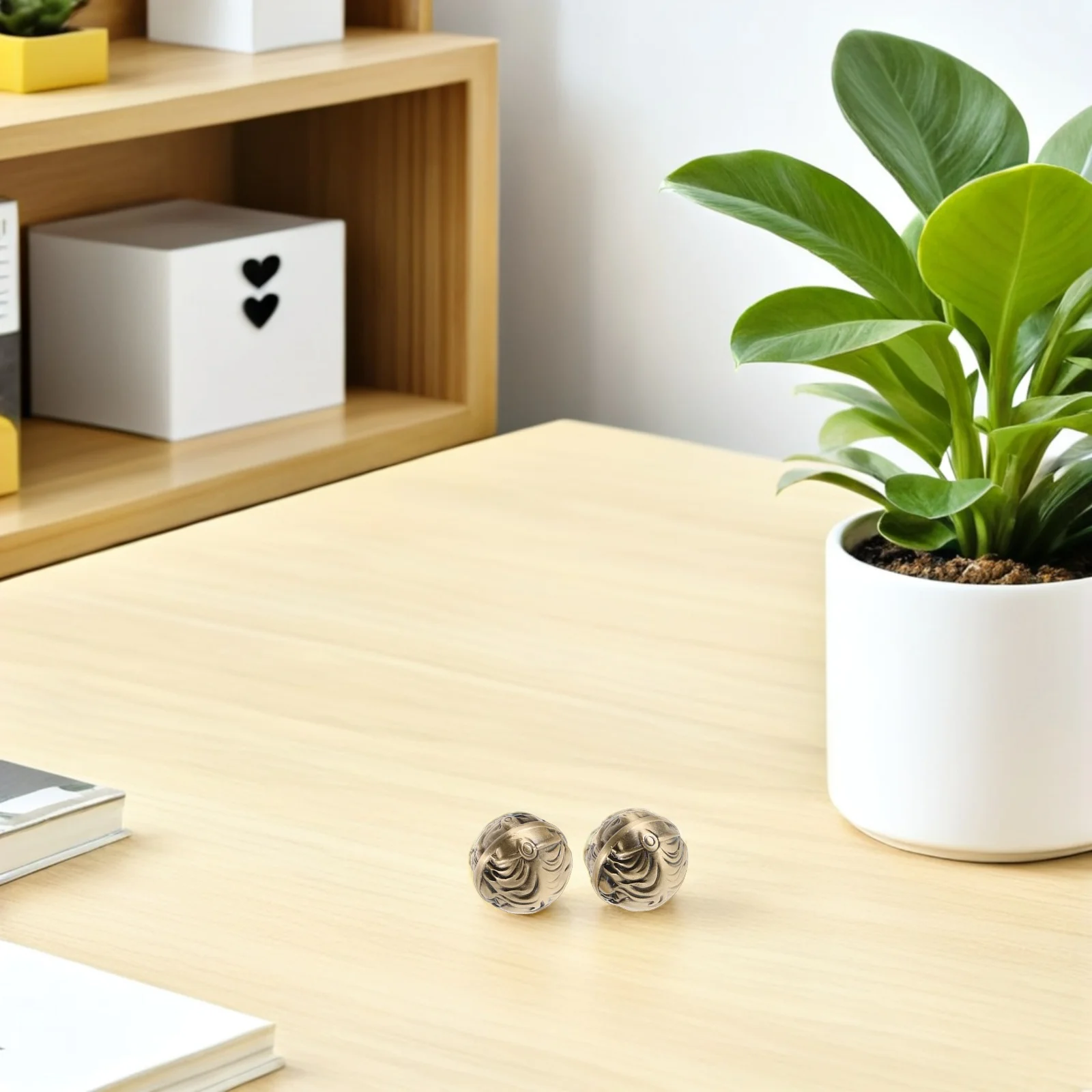 

1 Pair 38Mm Brass Hand Exercise Balls Solid Metal Finger Dexterity Trainer For Grip Strength Stress Relief Rehabilitation