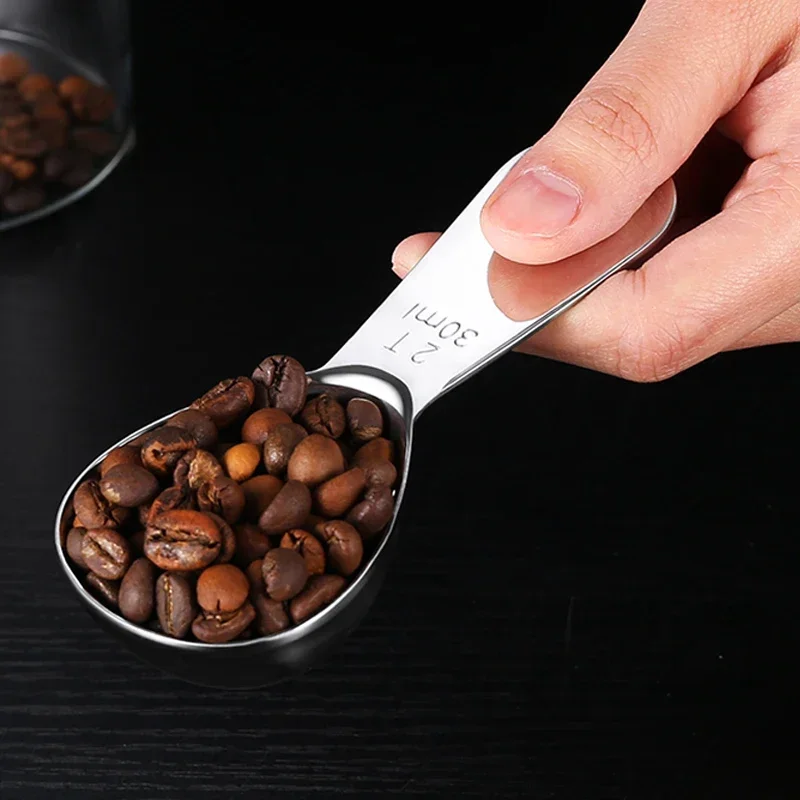 2Pcs Coffee Scoops Stainless Steel Measuring Spoon Coffee Sugar Milk Powder Spoon Tablespoon Measuring Tools Kitchen Accessories