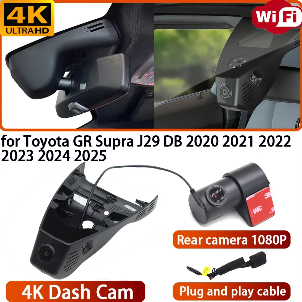 for Toyota GR Supra J29 DB 2020 2021 2022 2023 2024 2025 Video Recorder 4K Lens DVR Dash Cam Wifi Camera 170° Wide Angle