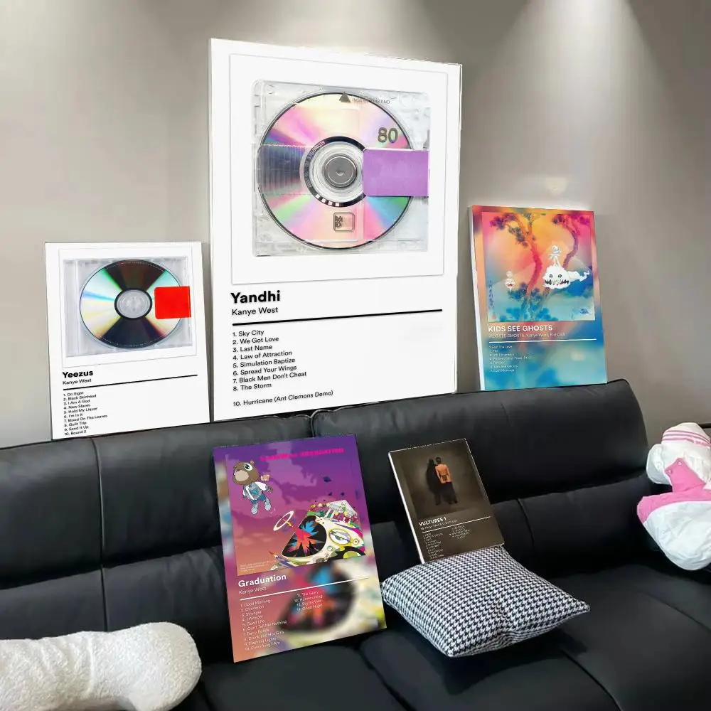 Popular Singer K-Kanye West Poster Wall Art Poster Print Decorative Artwork for Bedroom Living Room Office Home Decoration