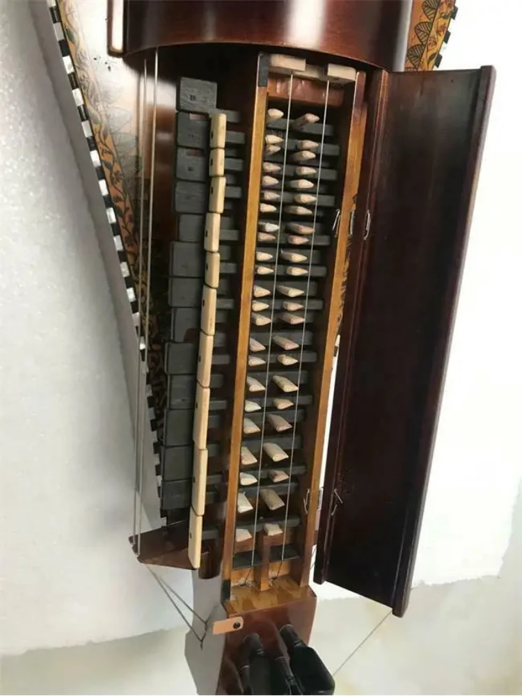 6 strings 23 keys inlay shell Hurdy Gurdy Maple wood  purfling carved woman head