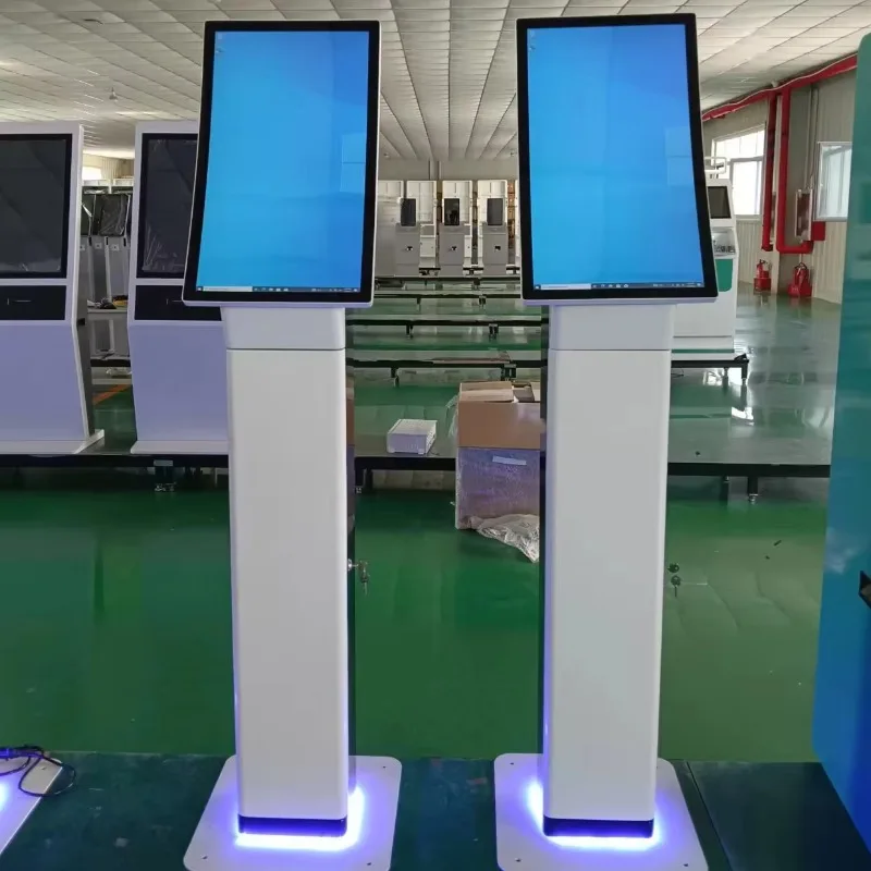 Curved Self-Service Touchscreen Floor Stand Terminal  Hot Selling Kiosk with  Code Scanner and Thermal Printer