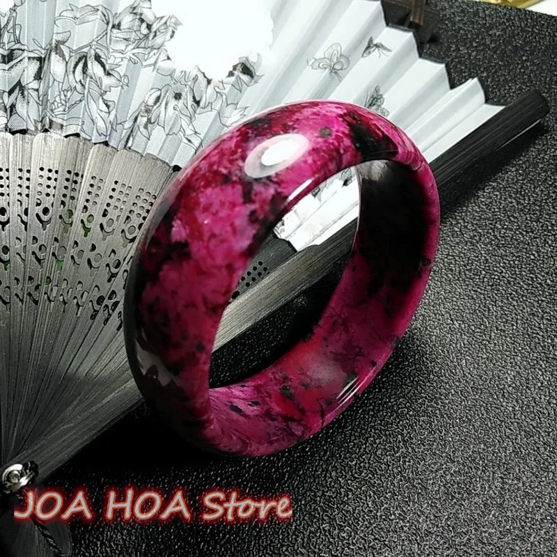 New Natural Chinese Jade Hand Carved Wide Bangle Fashion Boutique Jewelry Women's Additional Bracelet Handring Fine Hewelry