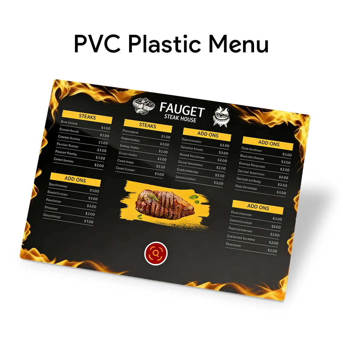 

Custom menu drinks menus snack coffee lists and bar quotes are made from Oil proof and waterproof PVC Glossy material