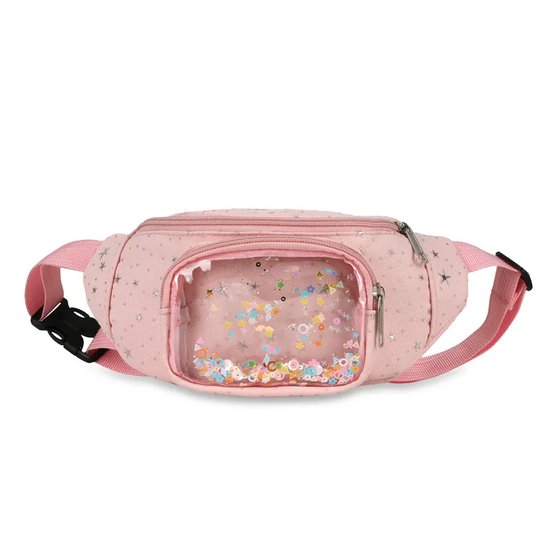 Canvas large-capacity sweet girl crossbody bag with cute small sequin stars and transparent ITA BAG shoulder bag view 5