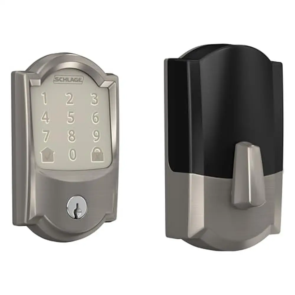 Smart WiFi Deadbolt with Camelot Trim Access Codes Alarm Technology Easy Installation Fits Standard Doors Nickel Material