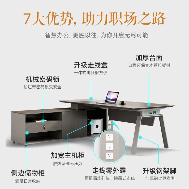 Minimalist Computer Office Desks Corner Modern Wooden Manager Office Desks With Drawers Luxury Furniture Mesa De Trabalho LLOD