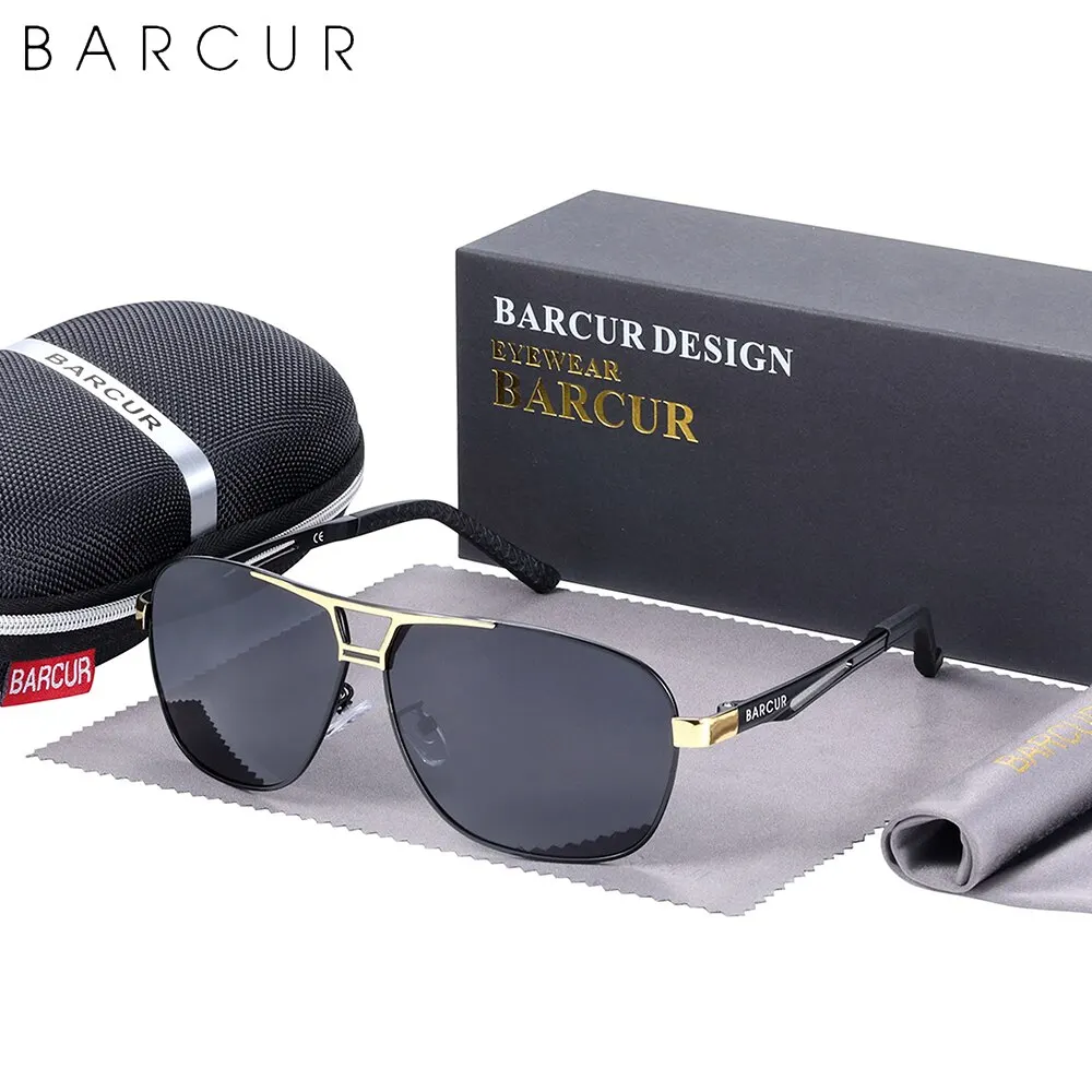 BARCUR High-End-Temperament-Herren-Sonnenbrille mit UV-Schutz ist unverzichtbar für die tägliche Reise, um Blendung zu reduzieren. Markenverpackung – Detail 6