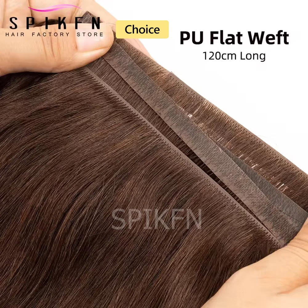 غير مرئية بو الجلد لحمة شعر مستعار بشري 12-22 بوصة رقيقة حقن حزم الشعر الطبيعي 80-100 جرام