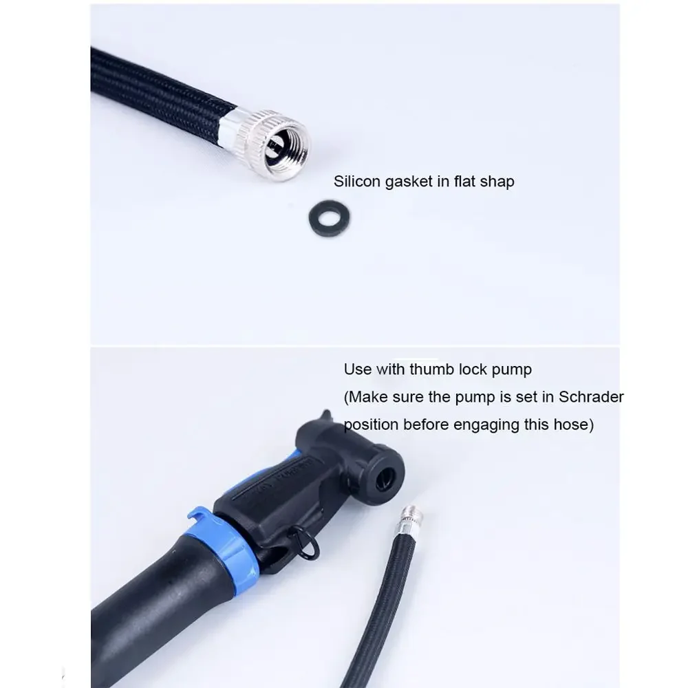 1PC Longer Use 150Psi Schrader A/V Valve Bicycle Pump Extension Hose Tube Pipe Cord Portable Bike Pumping Service Parts