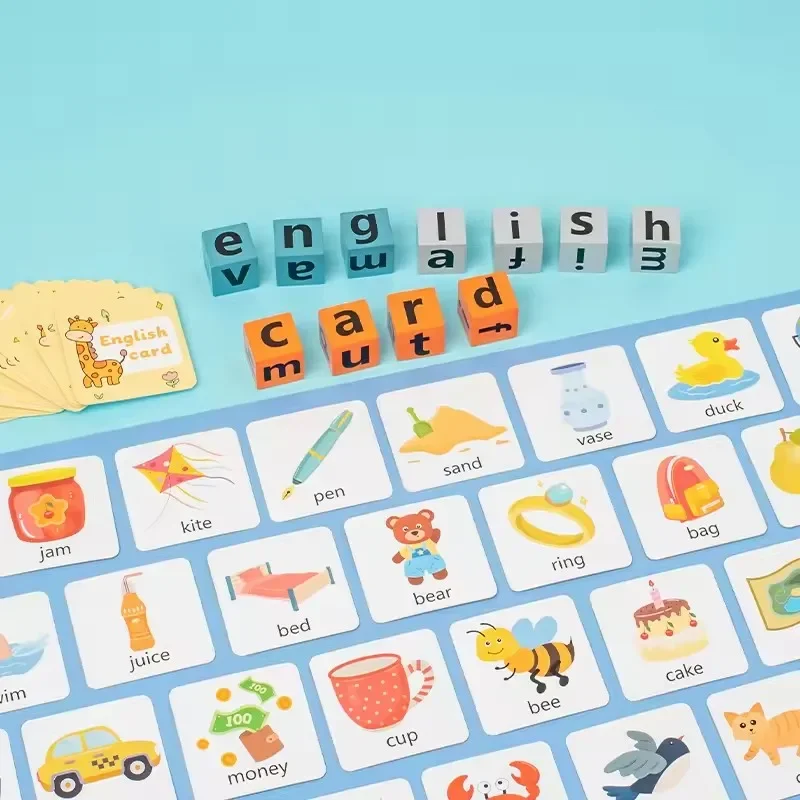 เด็ก Montessori ตัวอักษร Building Blocks การเรียนรู้ความรู้ความเข้าใจ Word Matching ปริศนาการศึกษาของเล่น Battle เกม