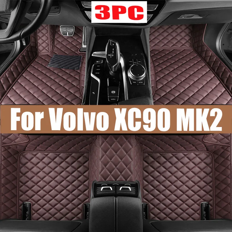 

Car Floor Mats For Volvo XC90 MK2 7 Seat 2015~2022 Leather Mat Set Rug Auto Interior Parts Carpet Waterproof Pad Car Accessories