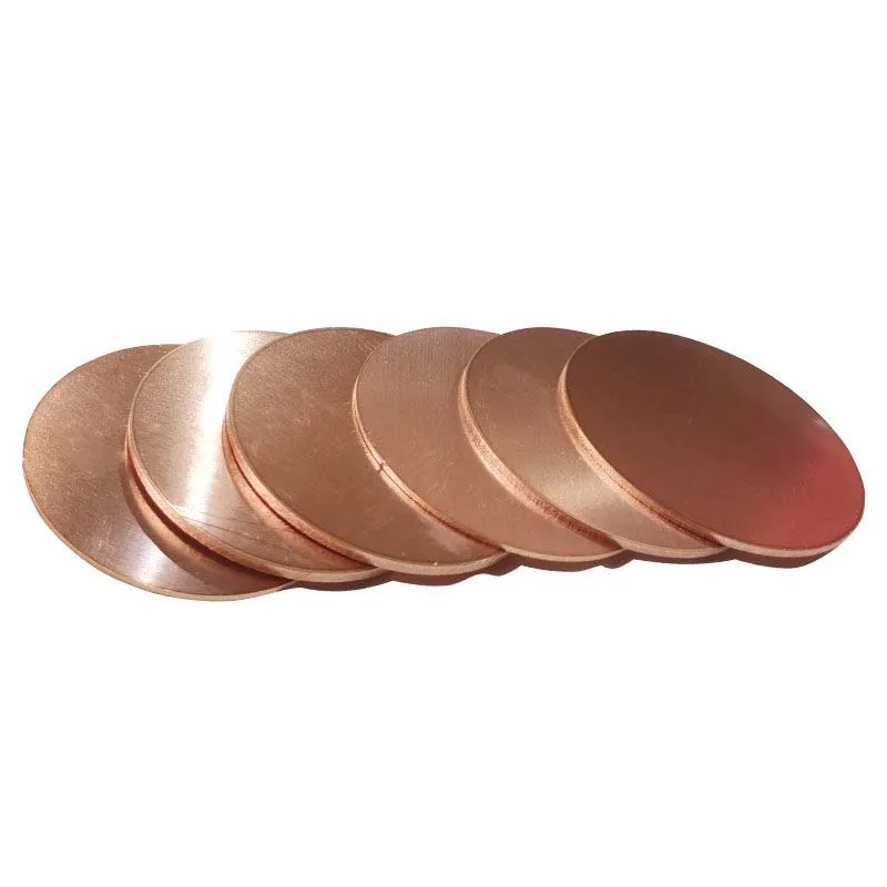 5Pcs T2 Pure Copper Round Plate Circular Disc Sheet, Dia 15-29mm Thick 0.1mm-5mm Solid Copper Blank Washer Sheet