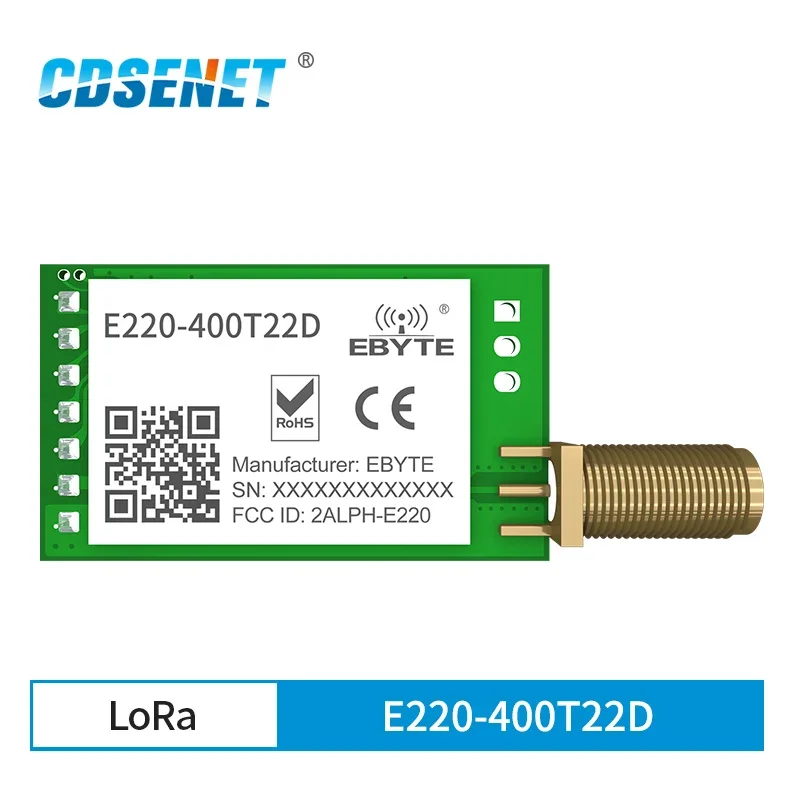 

LLCC68 LoRa 433 МГц 470 МГц Беспроводной модуль 22 дБм 5 км CDSENET E220-400T22D SMA-K UART RSSI Watchdog Передача пробуждения на воздухе