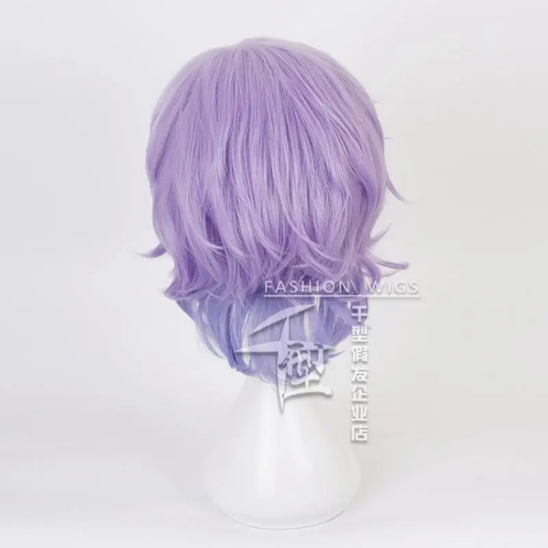 Game Twisted-Wonderland Epel Felmier Cosplay Wig Bluish Violet Gradation Short Hair Heat Resistant Synthetic Halloween Party