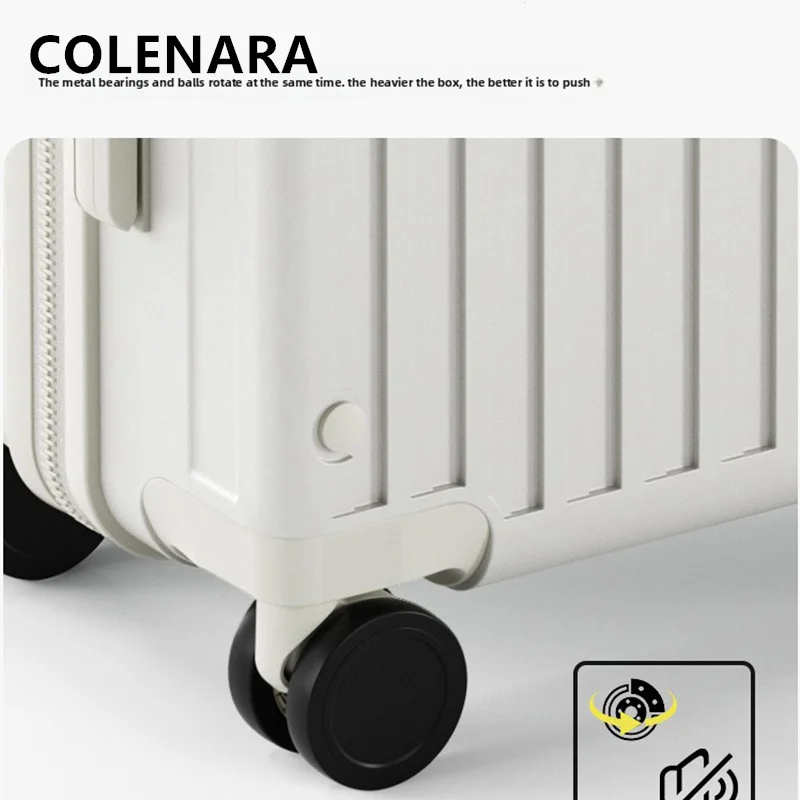 COLENARA High Quality Suitcase USB Charging Trolley Case 20“24”26 Inch Boarding Case ABS+PC Wheeled Travel Bag Women's Luggage