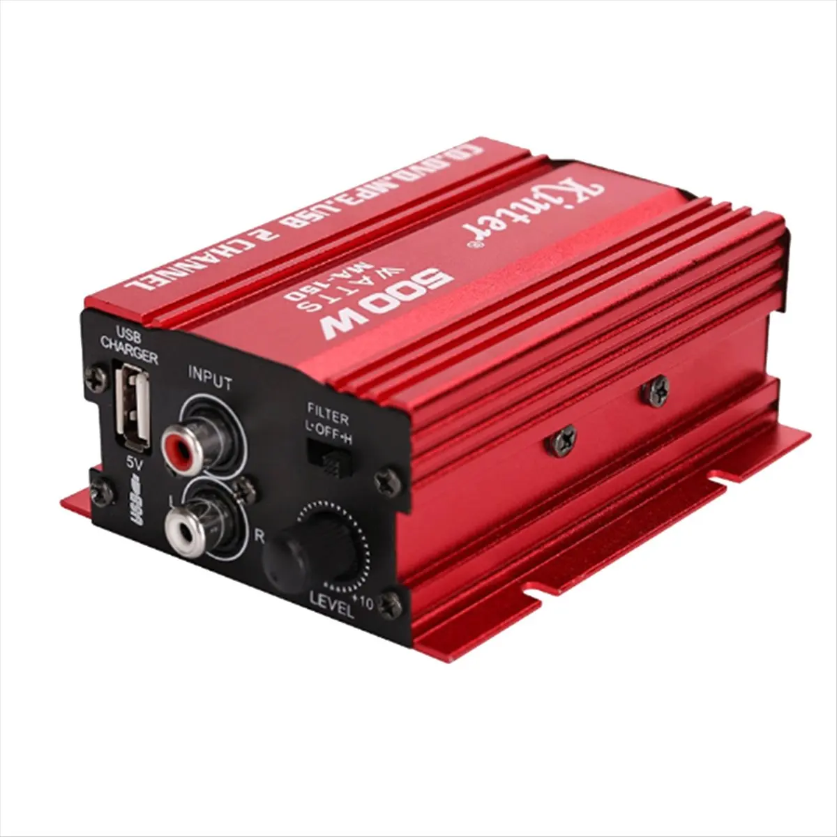 #50X Car Audio Amplifier,KINTER Car Audio Amplifier 12V Cable 2 Channels (Red)