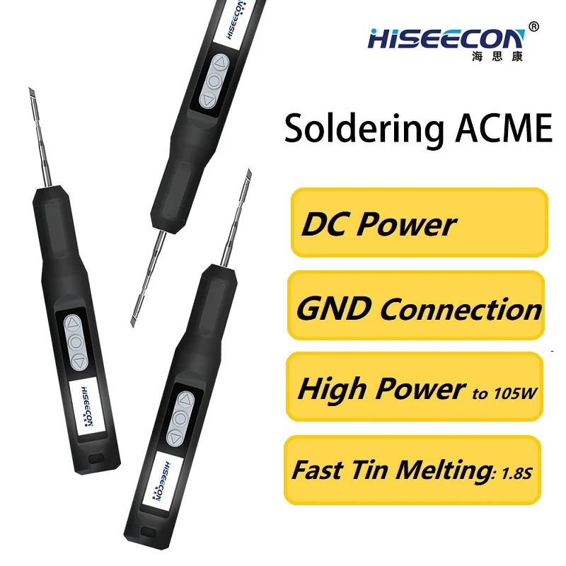 Premium HISEECON H1 Smart Electric Soldering Iron DC Power 105W Output Dual Safe GND Connection Welding With JBC SUGON C210 Tips