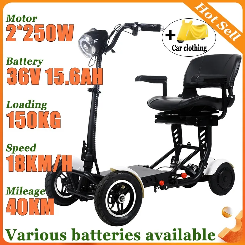 NEW Adult Mini Small Comfortable Seats Mobility Scooter Disabled with Armrests Folding Electric Scooter Elderly Electric Vehicle