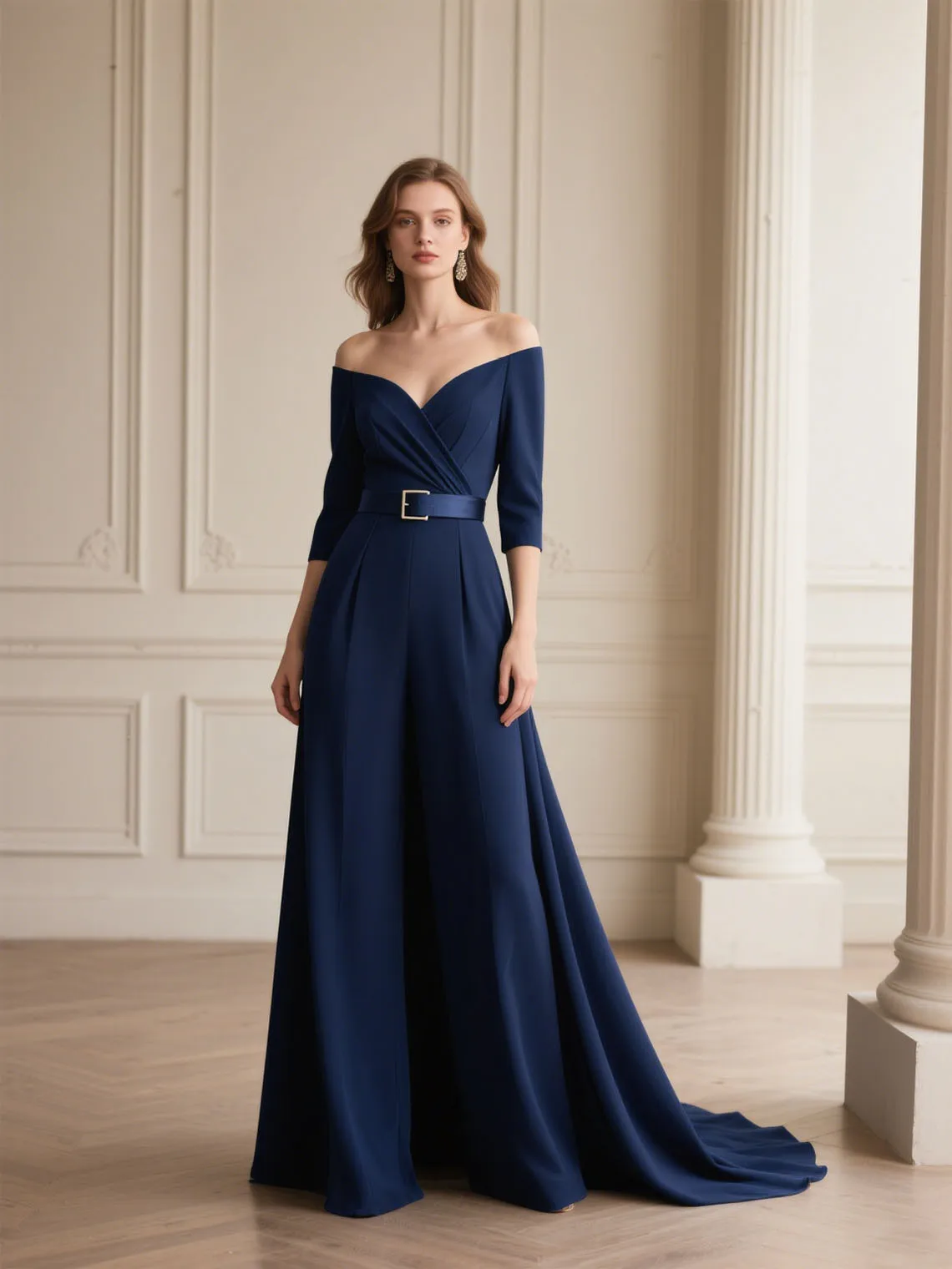 

Elegant Jumpsuits V Neck Half Sleeve Mother of the Bride Dresses Solid Color Wedding Party Evening Gown 2025 Free Customized