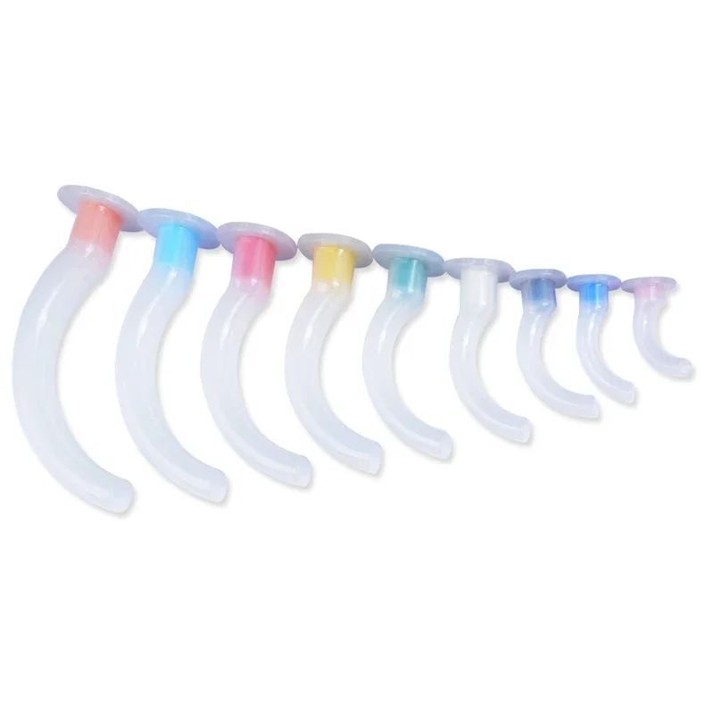 9 Pieces Disposable Patient Air Tube Guide, Mixed, White, Guedel Color Code, First Aid Airway Tube