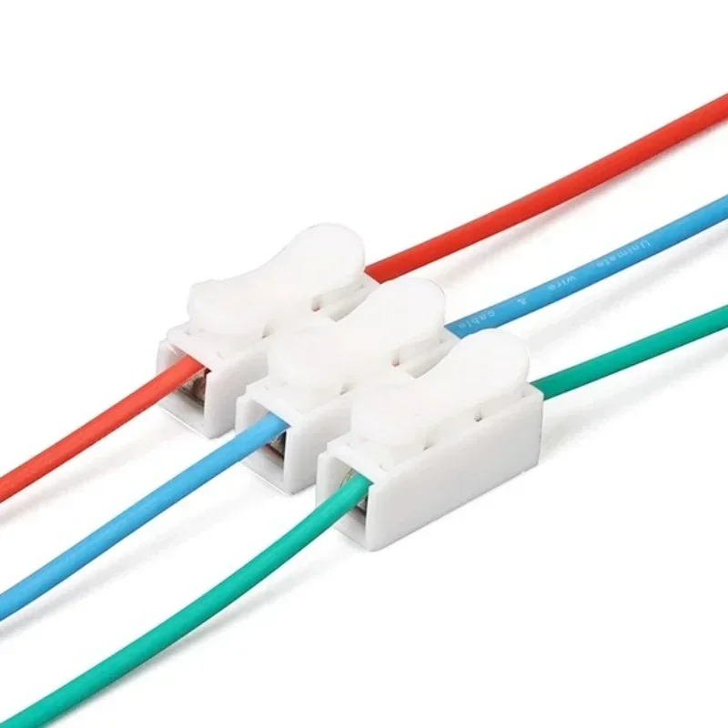 10 Uds CH-2 CH-3 conector rápido de Cable de resorte 2P 3P terminales de engarzado eléctrico bloque abrazadera de Cable de empalme tira Led de fácil ajuste