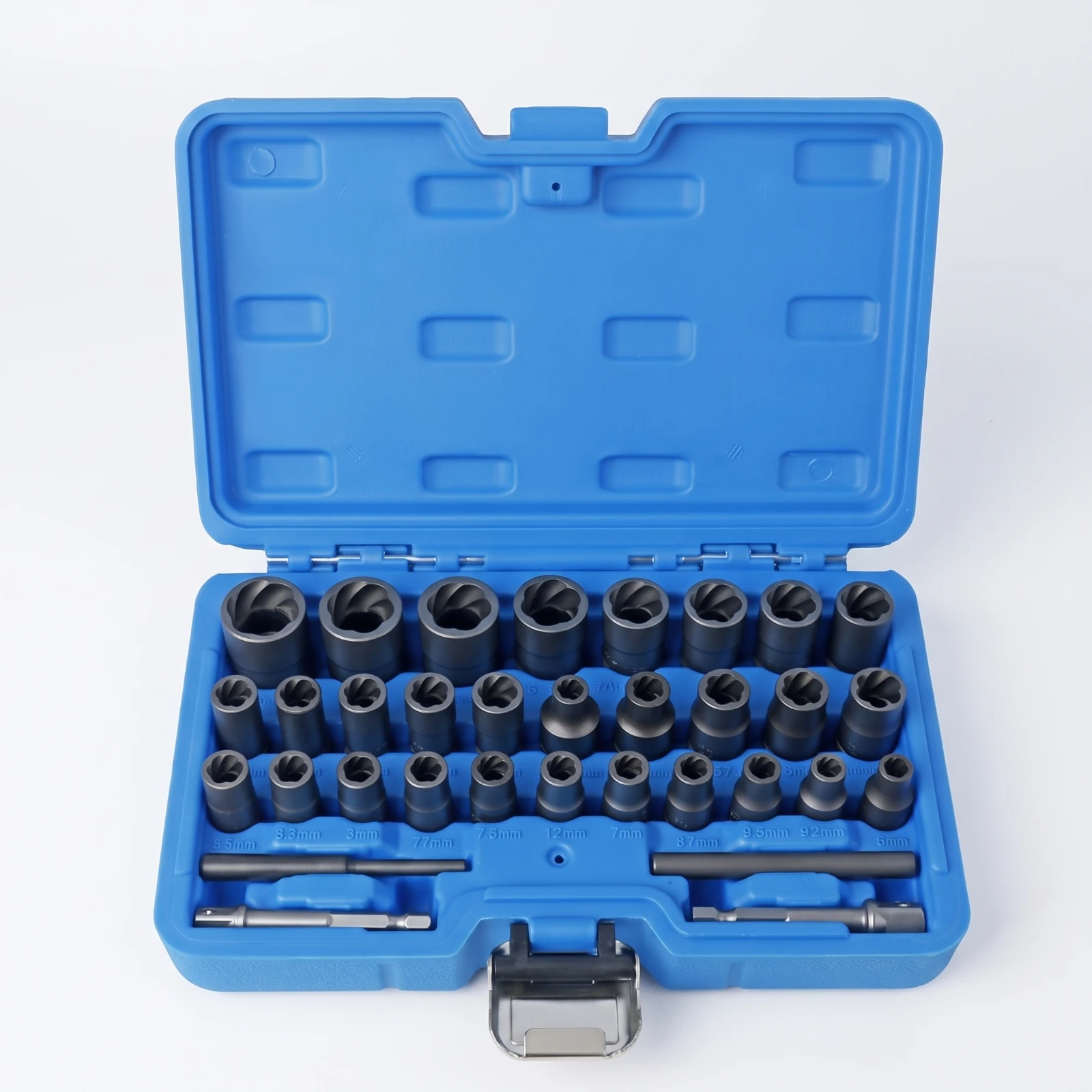 33 Pieces Bolt Extractor Set Spiral-Cut Bolt Extractor Kit Nut Remover Set Impact-Grade Rust-Resistant for Mechanics