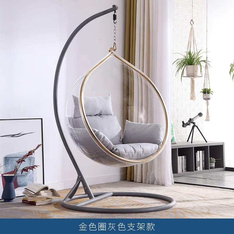 Columpio de bola de cristal para celebridades de Internet, silla de burbujas transparente, mecedora acrílica para interiores con hemisferio para balcón