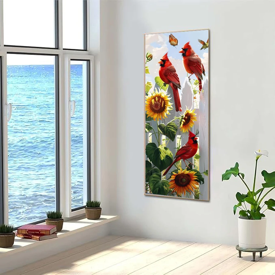 Diy Diamond Art Painting Kits Extra Large Size Flower and Bird Full Drill Mosaic Embroidery Animals Sunflower Picture Frameless