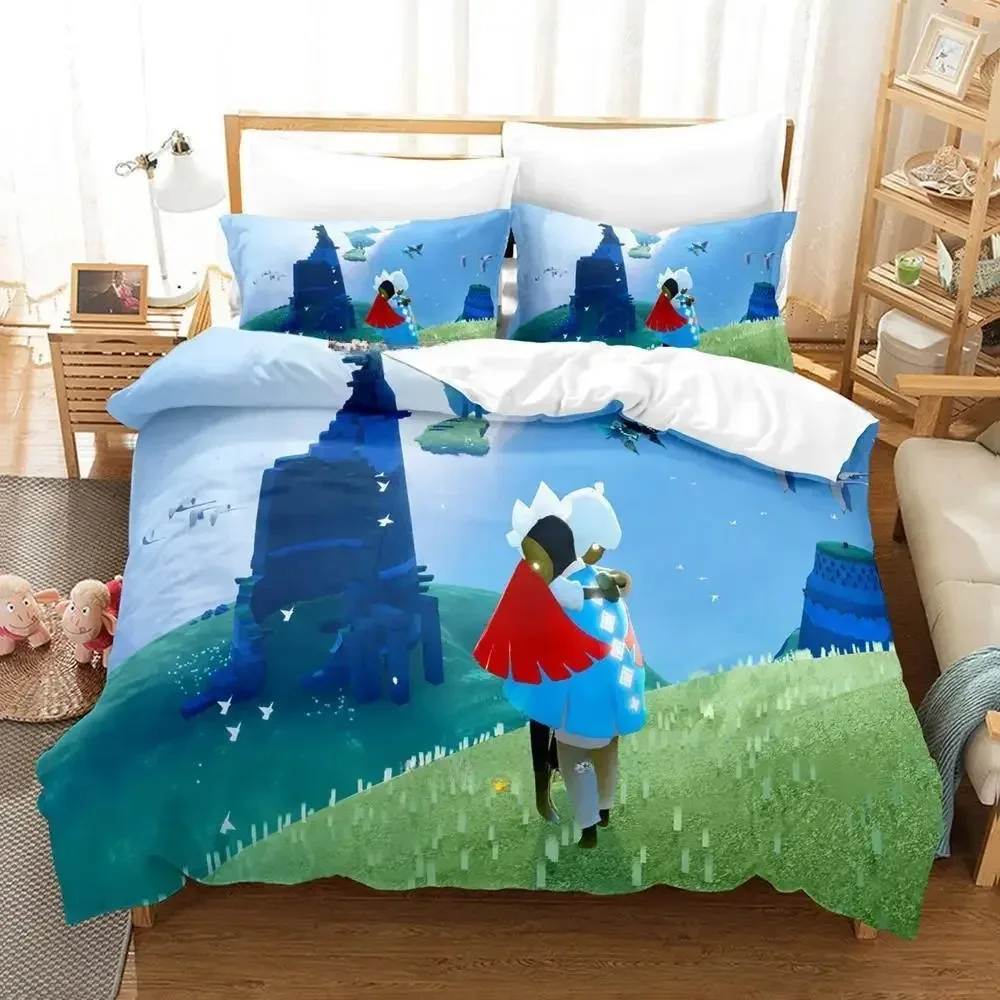 Game SkyChildren of the Light Bedding Set Cartoon Anime three-piece set Adult Kid Bedroom Duvet cover Sets 3D Print anime bed