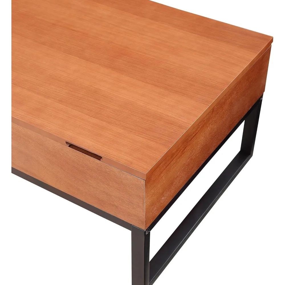 Mesa de centro con elevación de madera, gran almacenamiento, sala de estar, mesa de centro con compartimento oculto para apartamento y hogar