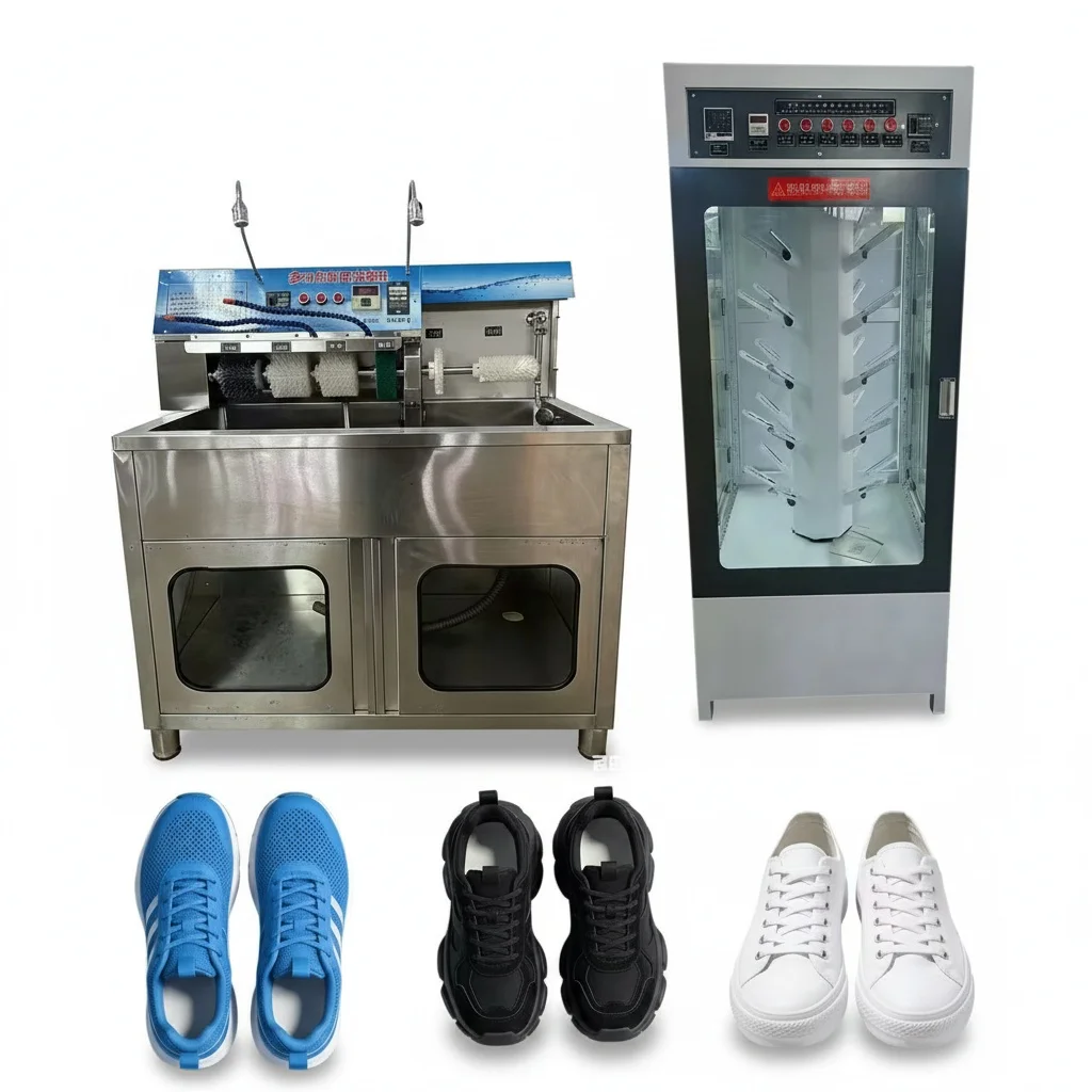 Commercial Shoe Washing Machine, 304 Stainless Steel Industrial Footwear Washer, Electric Sneaker Cleaning Equipment