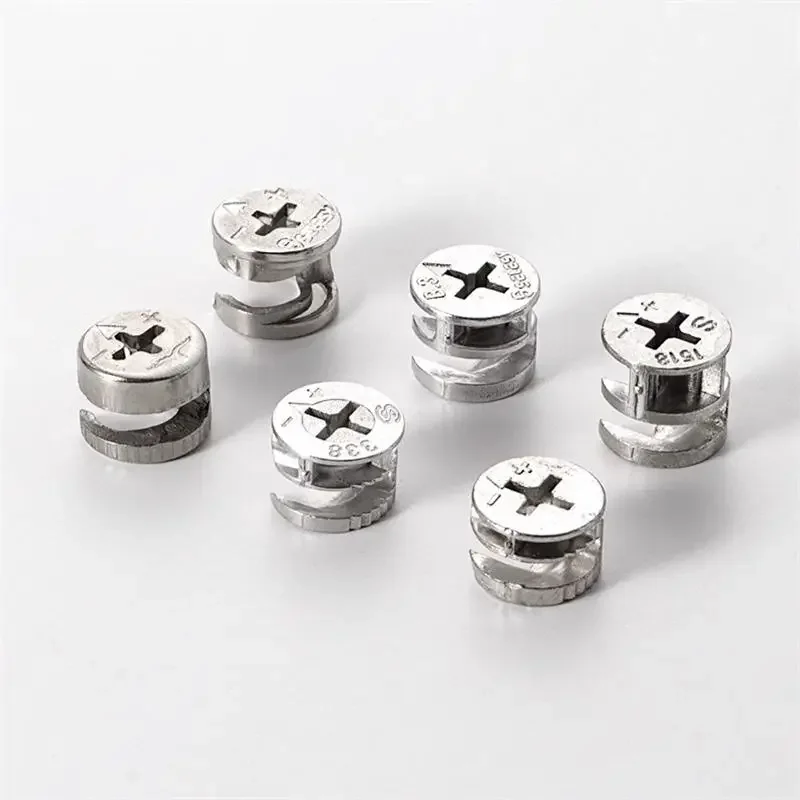 100pcs 3-in-1 Cam Eccentric Wheel Screw Connector Furniture Hardware for Wardrobe Bed Drawer Combination Screw Connector Set