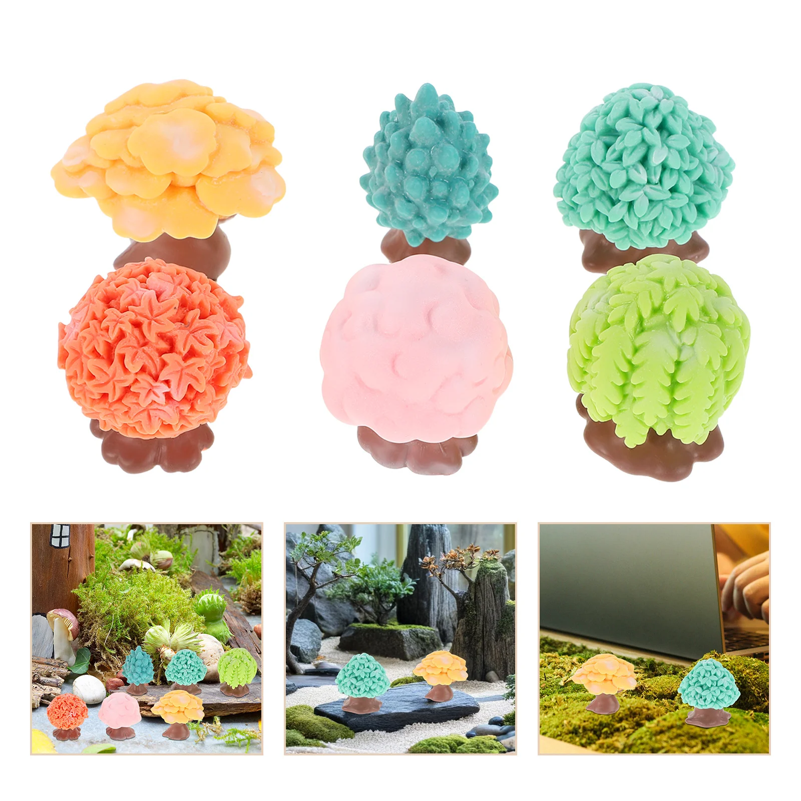 

12Pcs Realistic Resin Miniature Trees Small Fake Tree Ornaments for DIY Craft Home Decor Micro Landscape Accessories
