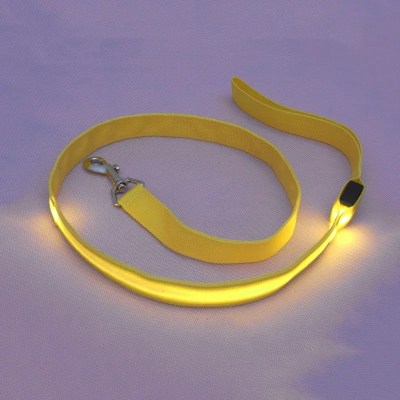 LED Pet Nylon Dog Leash Light Night Safety Flashing Glow in The Dark Dog Leash Mesh Pet Leash Rope 120cm