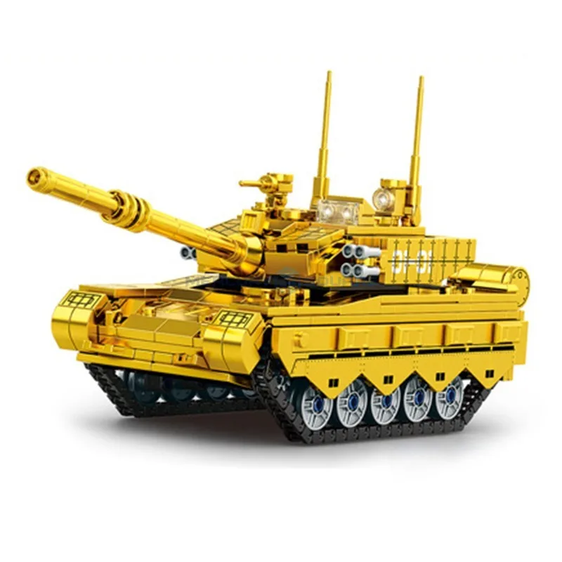 99A Golden Tank Model Building Blocks MOC K2069 Domestic Battle Armor Military Construction High Tech DIY Toy Gift Kids Aldults