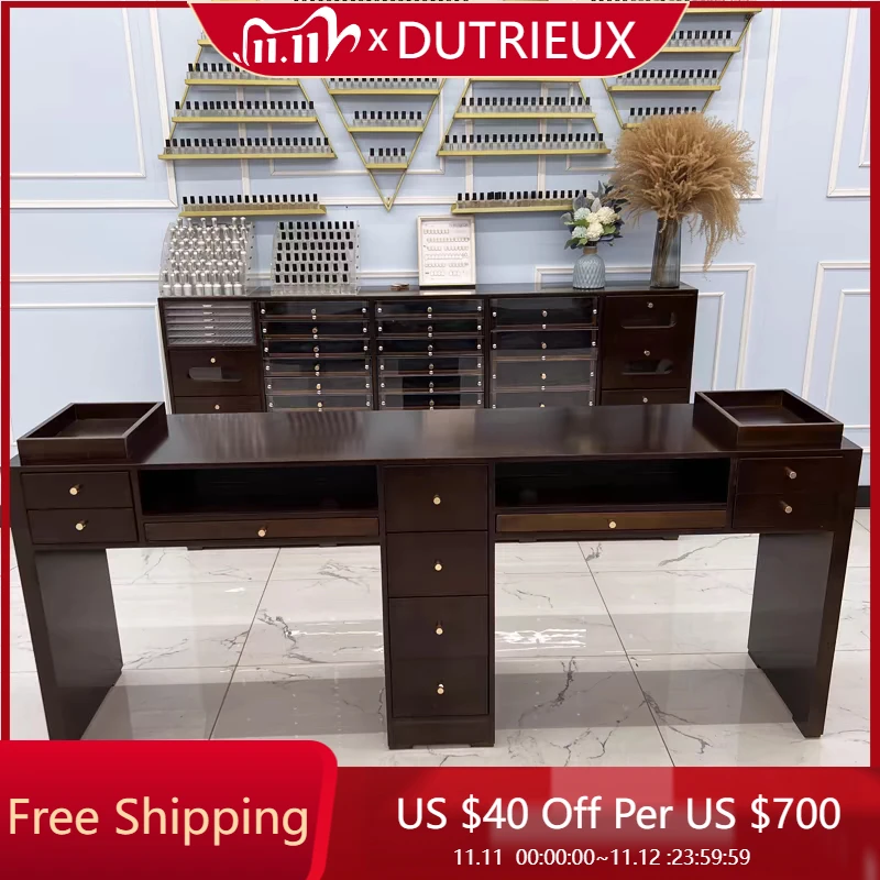 

Wooden Light Luxury Nail Desk Waterproof Modern Design Organizer Manicure Table Salon Easy Clean Tavolo Per Unghie Furniture