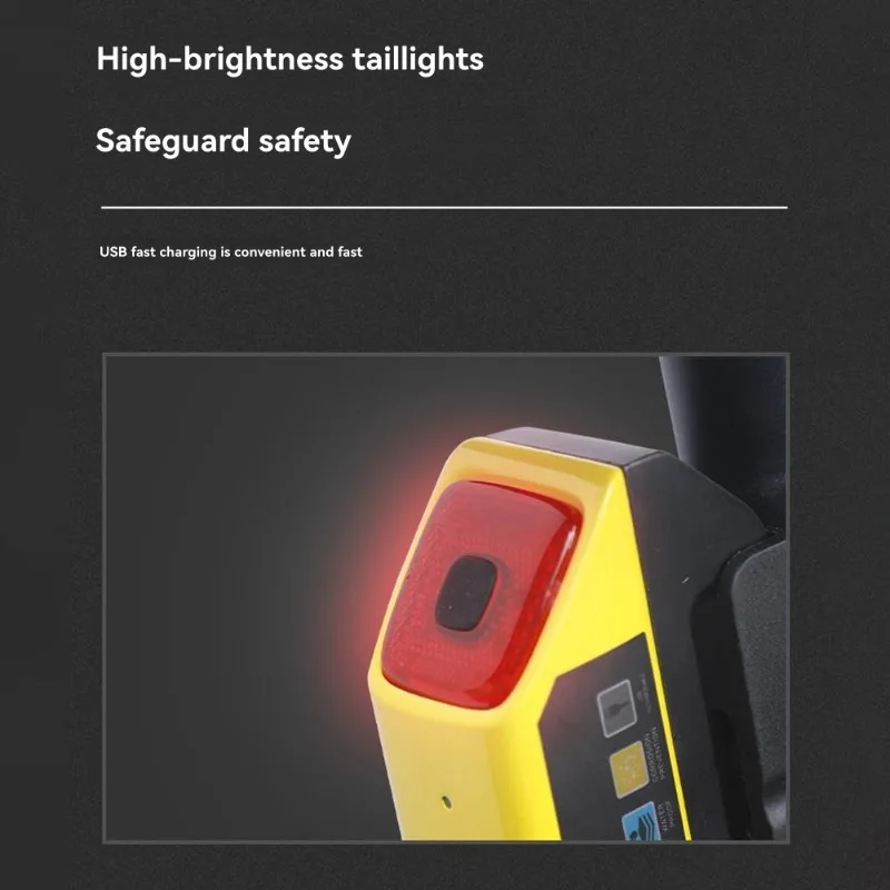 

ABVE-Motorbike Disc Brake Lock Alarm Rechargeable Smart Alarm Disc Brake Lock With Tail Light, 110Db