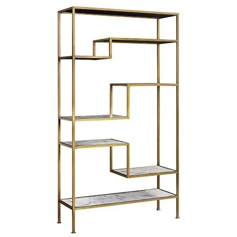 Luxury bookshelves made of wood and metal for office and home use, as well as modern library shelves