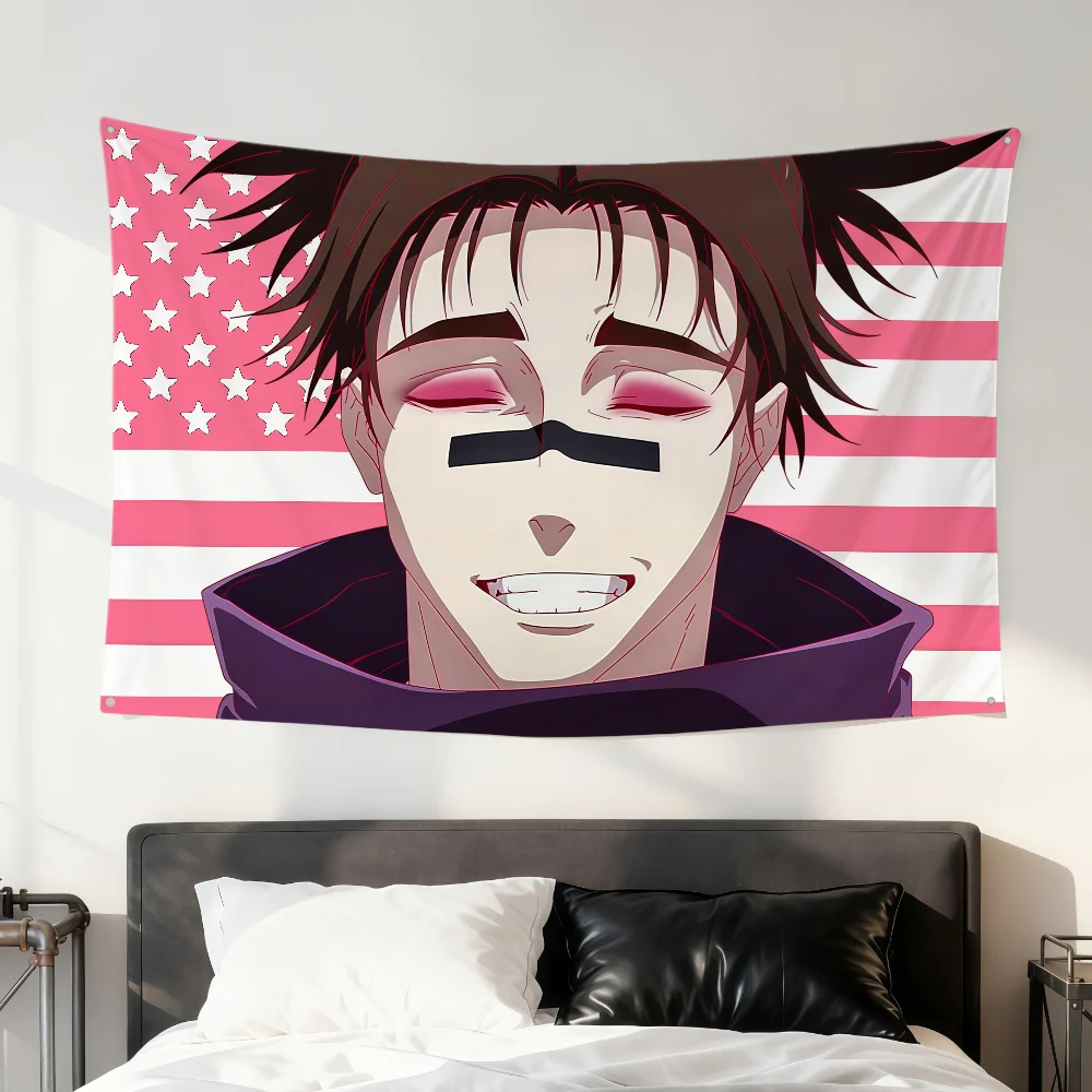 Anime-Fanart Choso Jujutsu Kaisen Rosa Flagge für Zuhause, Zimmer, Wohnheim, Camping, Party, Picknick, Dekoration, Geschenk, Banner, Garage, Wandbehang – Detail 14