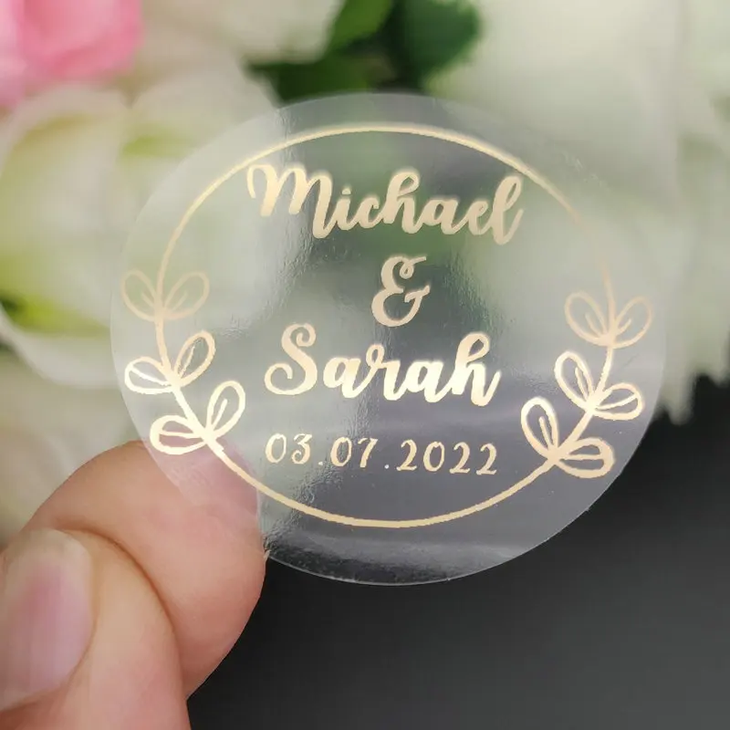 50 Party Favors Labels Personalized Wedding Engagement Anniversary Birthday Hennaday Baptism Stickers In 3cm 4cm 5cm