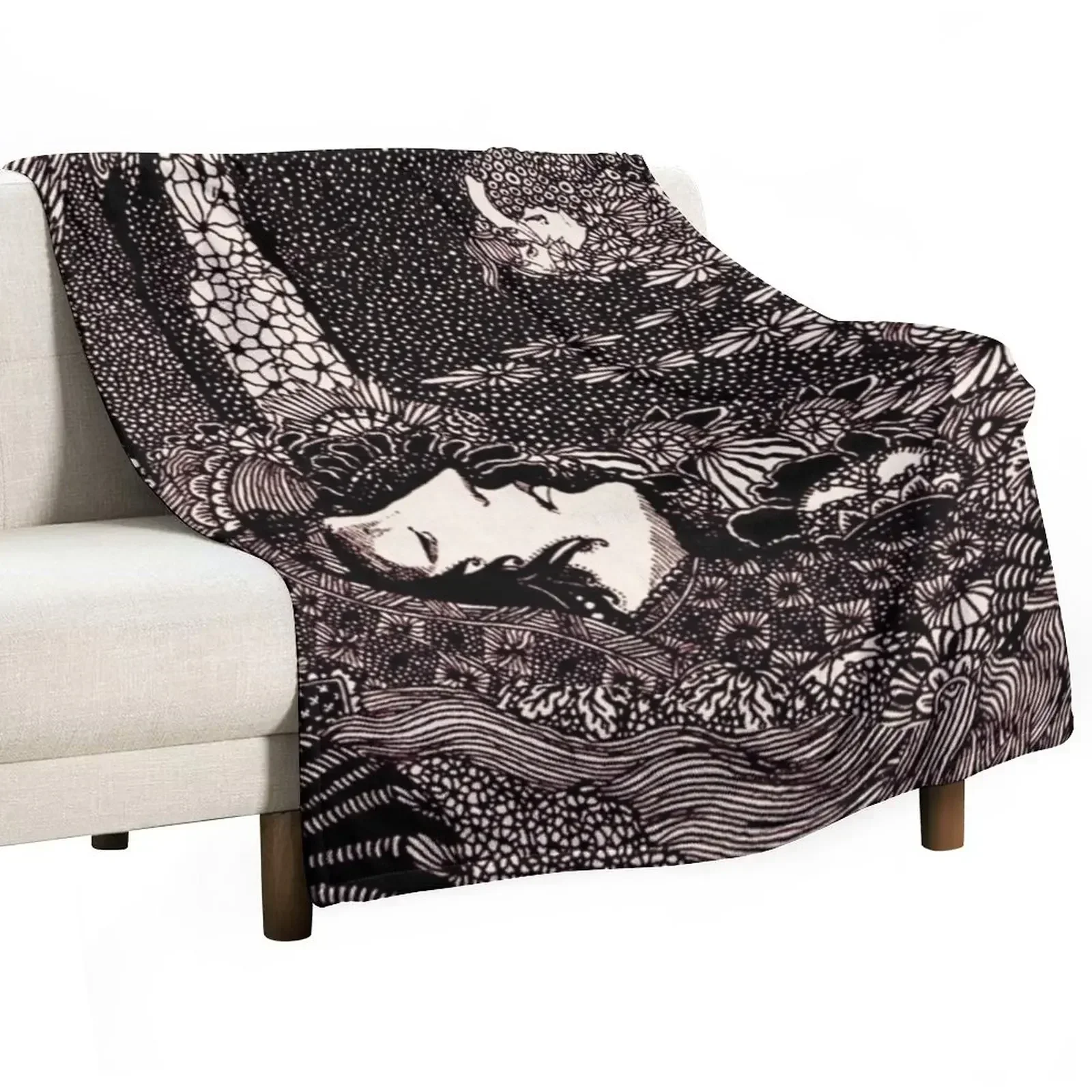 HD Sleeping Morella, from Edgar Allan Poe s Tales (1933) Throw Blanket Thin Hair Travel Blankets