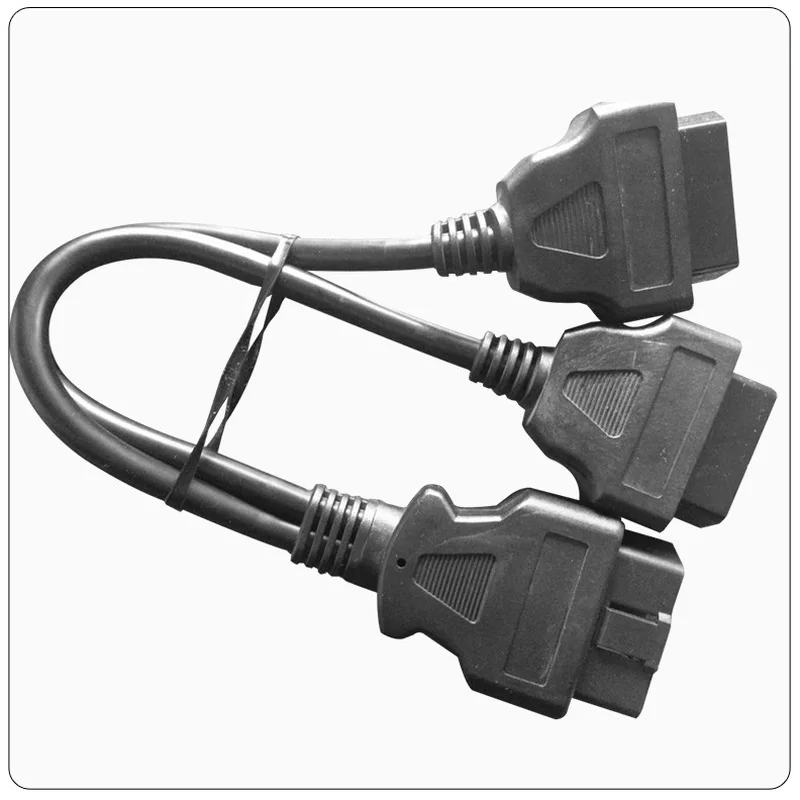OBD2 16 Core 0.3M Long One divided two Extension Cable Connection Transfer Wire Car OBD Line