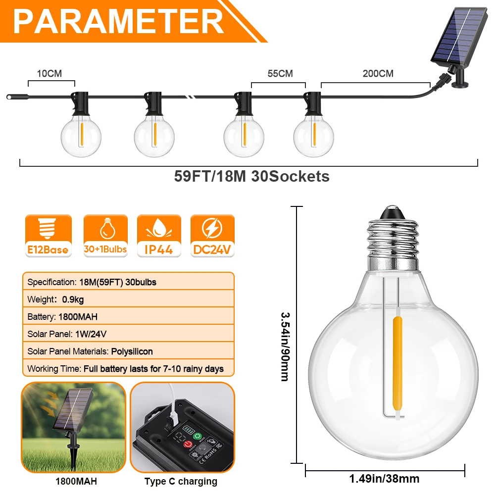 Grensk G40 Solar Light String 6