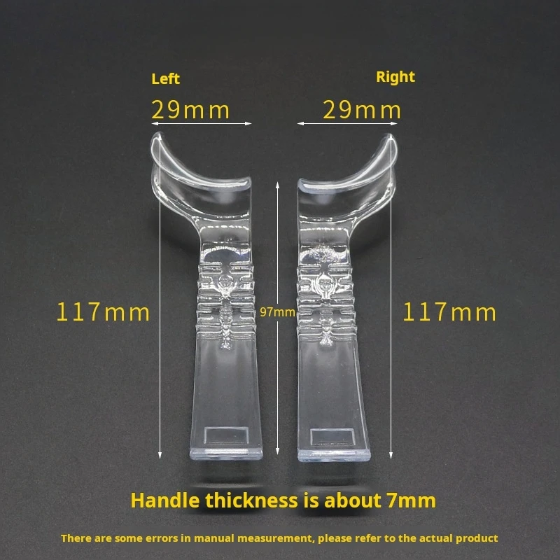 2pcs Dental half Side Hook Lip Retractor Dental Intraoral Supporting Device Mouth Opener Left/Right Transparent Cheek Retractor