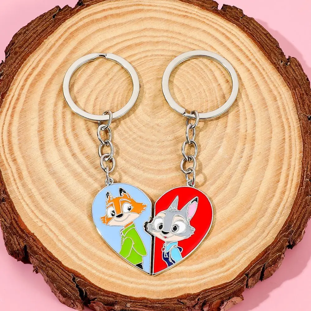 Disney Zootopia Nick Judy аниме мультфильм милый сплав сердце кулон брелок креативный Kawaii пара одинаковый рюкзак Шарм подарок
